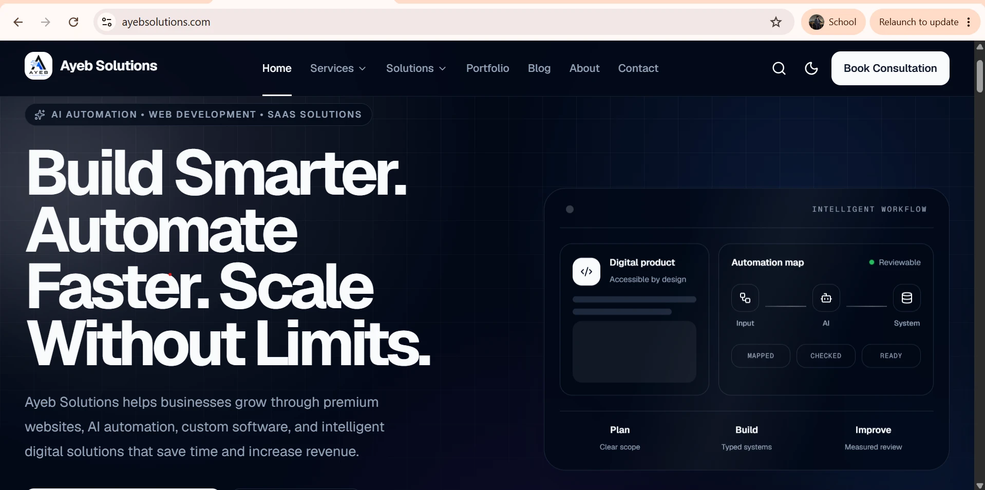 Ayeb Solutions — Agency Website project cover